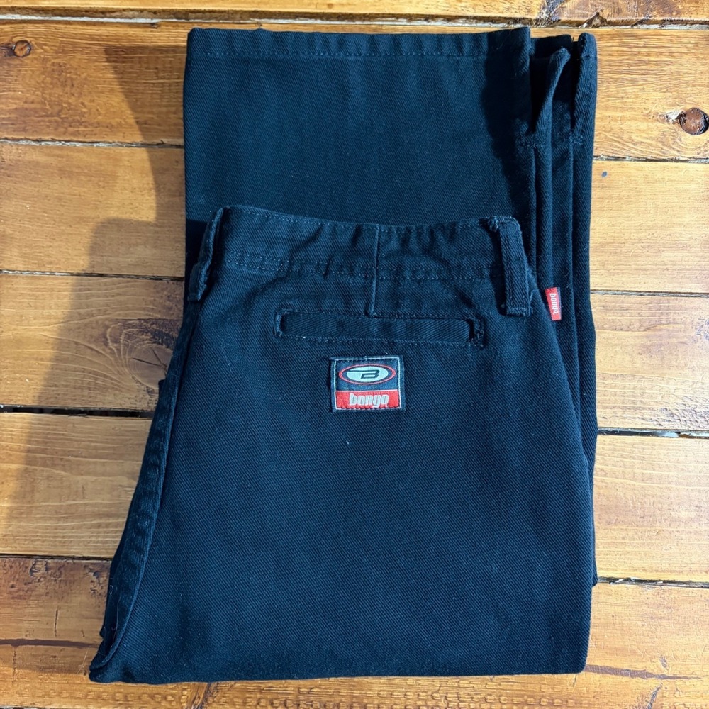 Vintage Bongo Jeans Women's 7 (Fits 29x30) Black Low Waist Slit Boot Cut 1990s